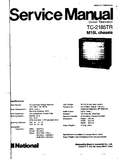panasonic -tc-2185tr  panasonic TV TC-2185TR panasonic-tc-2185tr.zip
