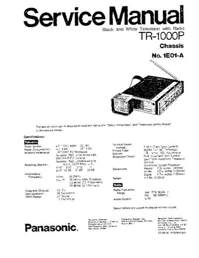 panasonic TR1000P SM PANASONIC EN  panasonic TV TR-1000P chassis 1E01-A TR1000P_SM_PANASONIC_EN.pdf