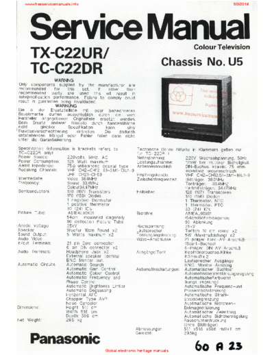panasonic Panasonic TX-C22UR chassis U5-SM  panasonic TV TX-C22DR chassis U5 Panasonic_TX-C22UR_chassis_U5-SM.pdf