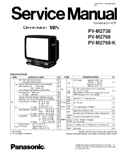 panasonic +PV-M2738,+PV-M2768,+PV-M2768-K+Parts+List,+Service+Manual  panasonic TV-Video PV-M2738 PANASONIC+PV-M2738,+PV-M2768,+PV-M2768-K+Parts+List,+Service+Manual.pdf