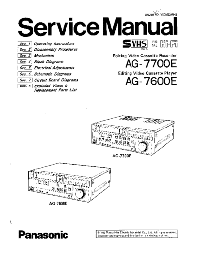 panasonic panasonic ag-7700e ag-7600e vcr  panasonic Video AG-7600 panasonic_ag-7700e_ag-7600e_vcr.pdf