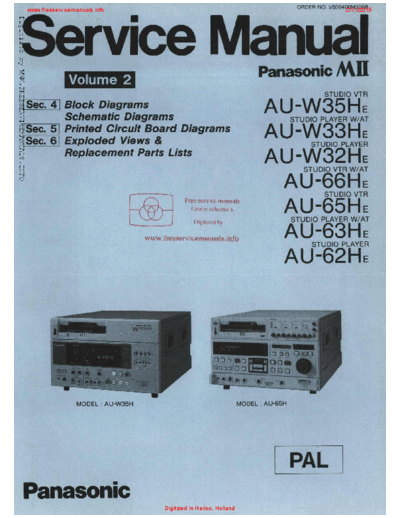 panasonic AU-W35H AU-W33H AU-W32H AU-66H AU-65H AU-63H AU-62HE Vol.2  panasonic Video AU-65H AU-63H AU-62HE VOL.2 Panasonic_AU-W35H_AU-W33H_AU-W32H_AU-66H_AU-65H_AU-63H_AU-62HE_Vol.2.pdf