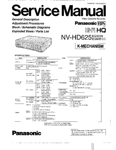 panasonic NV-HD625  panasonic Video NV-HD625 NV-HD625.rar