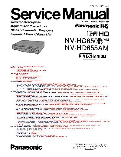 panasonic nv-hd650 nv-hd655am  panasonic Video NV-HD655 nv-hd650_nv-hd655am.pdf