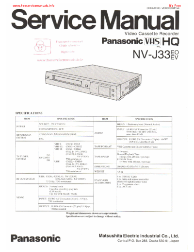 panasonic nv-j33  panasonic Video NV-J33 nv-j33.pdf