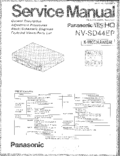 panasonic 6292 - manuel de service  panasonic Video NV-SD44 6292 - manuel de service.pdf