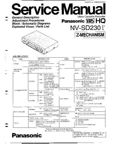 panasonic nv-sd230 433  panasonic Video NV-SD230 nv-sd230_433.pdf