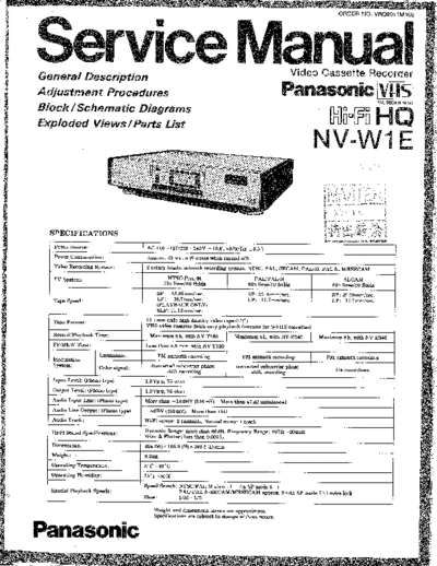 panasonic VRD9011M166  panasonic Video NV-W1E VRD9011M166.pdf