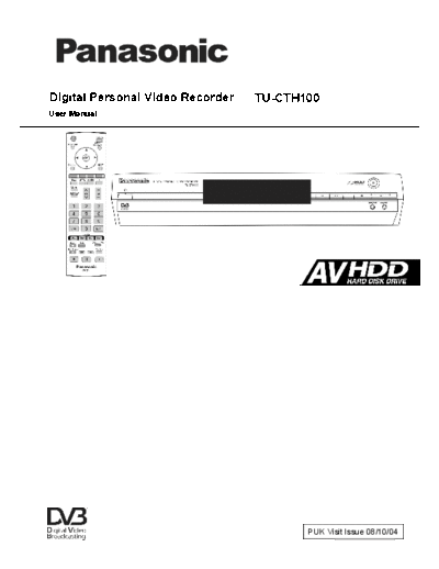 panasonic BTUCTH100 PT1  panasonic Video TU-CTH100 BTUCTH100_PT1.pdf