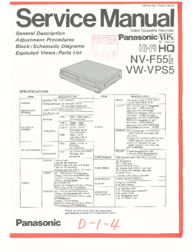 panasonic VRD9110M158  panasonic Video VW-VPS5 VRD9110M158.pdf