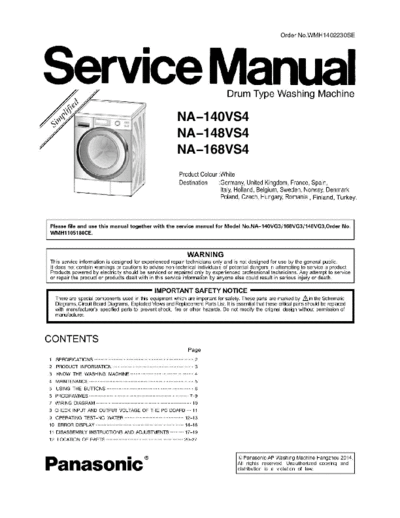 panasonic WMH1402230SE  panasonic Wash Masch NA-140VS4 WMH1402230SE.pdf