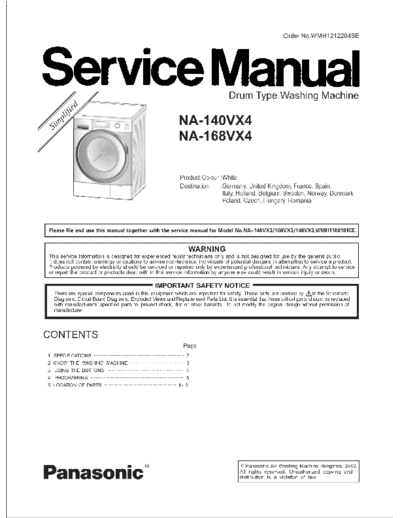 panasonic NA-140VX4  panasonic Wash Masch NA-140VX4 NA-140VX4.pdf