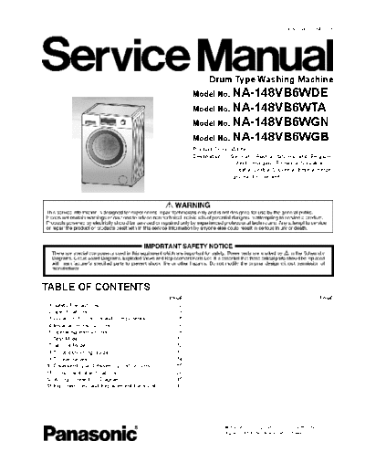 panasonic NA-148VB6  panasonic Wash Masch NA-148VB6WDE NA-148VB6.pdf