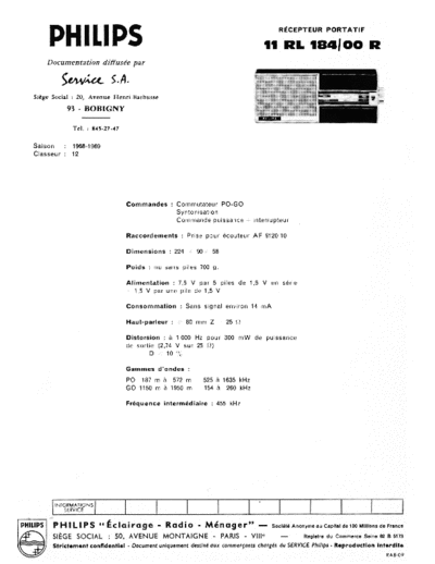 Philips 11 rl 184  Philips Audio 11RL184 11 rl 184.pdf