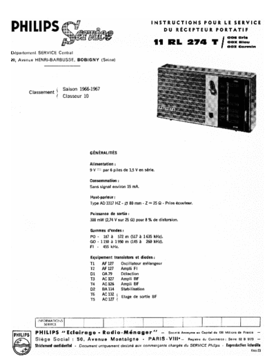 Philips 11 rl 274  Philips Audio 11RL274 11 rl 274.pdf