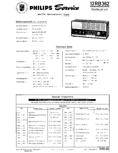 Philips philetta de luxe 12rb362 sm  Philips Audio 12RB362 philips_philetta_de_luxe_12rb362_sm.pdf