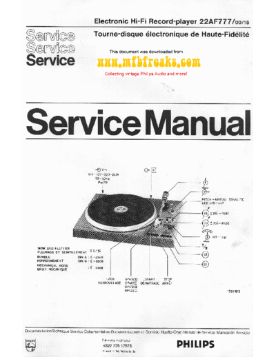 Philips Service Manual 22AF777  Philips Audio 22AF777 Service_Manual_22AF777.pdf