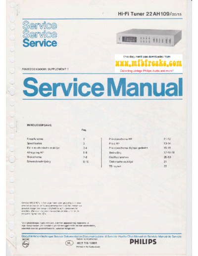 Philips Service Manual 22AH109  Philips Audio 22AH109 Service_Manual_22AH109.pdf