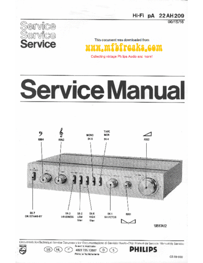 Philips Service Manual 22AH209  Philips Audio 22AH209 Service_Manual_22AH209.pdf