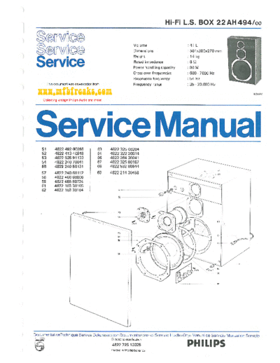 Philips Service Manual 22AH494  Philips Audio 22AH494 Service_Manual_22AH494.pdf