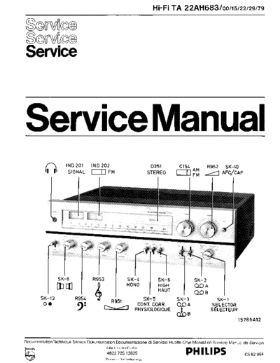 Philips philips receiver 22ah683 sm  Philips Audio 22AH683 philips_receiver_22ah683_sm.pdf