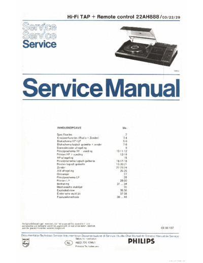 Philips ve philips ah 888 service nl  Philips Audio 22AH 888 ve_philips_ah_888_service_nl.pdf