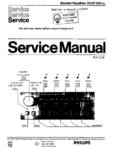 Philips philips 22ap100-00 stereo booster equalizer sm  Philips Audio 22AP100-00 philips_22ap100-00_stereo_booster_equalizer_sm.pdf