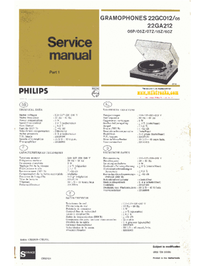 Philips Service Manual 22GA212  Philips Audio 22GA212 Service_Manual_22GA212.pdf