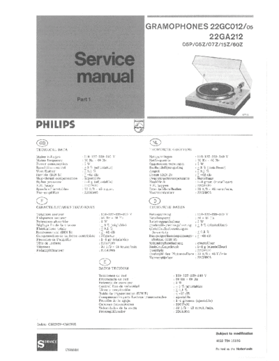 Philips ve   ga 212 gc 012 service part 1 en de fr nl es  Philips Audio 22GC012 ve_philips_ga_212_gc_012_service_part_1_en_de_fr_nl_es.pdf