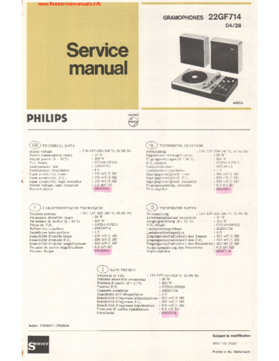 Philips 22gf714  Philips Audio 22GF714 22gf714.pdf