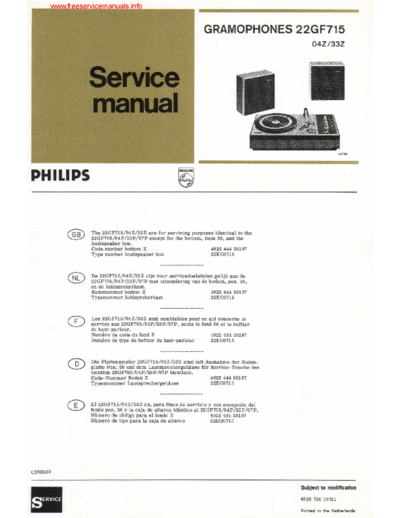 Philips 22gf715  Philips Audio 22GF715 22gf715.pdf