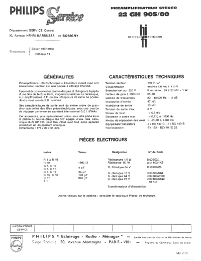 Philips ve   gh 905 service fr  Philips Audio 22GH905 ve_philips_gh_905_service_fr.pdf