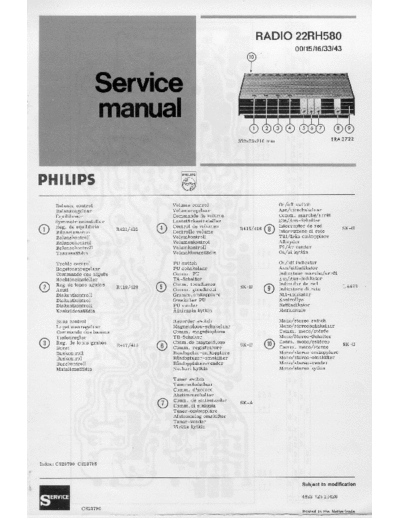 Philips philips 22rh580 series tra-3722 radio sm  Philips Audio 22RH580 philips_22rh580_series_tra-3722_radio_sm.pdf