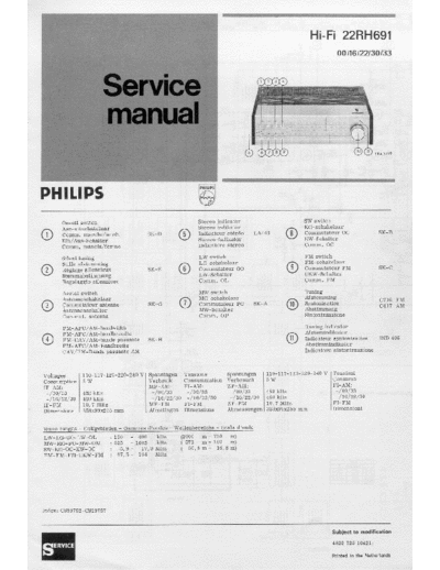 Philips 22rh691 sm  Philips Audio 22RH691 philips_22rh691_sm.pdf