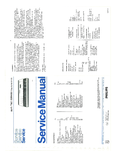 Philips 22rh831 series fm tuner stereo cassette recorder 1975 sm  Philips Audio 22RH831 philips_22rh831_series_fm_tuner_stereo_cassette_recorder_1975_sm.pdf