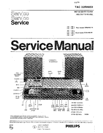 Philips 22RH851 ET-SB-EX-SI 1363088774  Philips Audio 22RH851 22RH851_ET-SB-EX-SI_1363088774.pdf