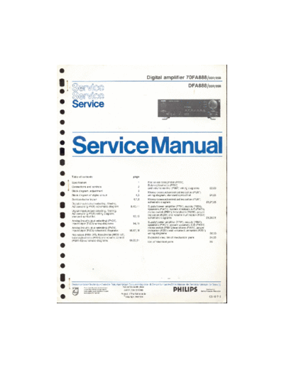 Philips Service Manual 70DFA888  Philips Audio 70DFA888 Service_Manual_70DFA888.pdf