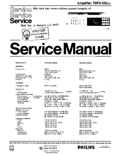 Philips 70fa156-00 2x60w amplifier sm  Philips Audio 70FA156 philips_70fa156-00_2x60w_amplifier_sm.pdf