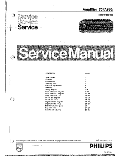 Philips 70FA93000S SB-ET-EX-SI 4751786309  Philips Audio 70FA930 70FA93000S_SB-ET-EX-SI_4751786309.pdf