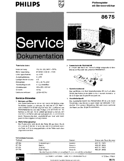 Philips plattenspieler mit stereoverstaerker 8675 sm  Philips Audio 8675 philips_plattenspieler_mit_stereoverstaerker_8675_sm.pdf