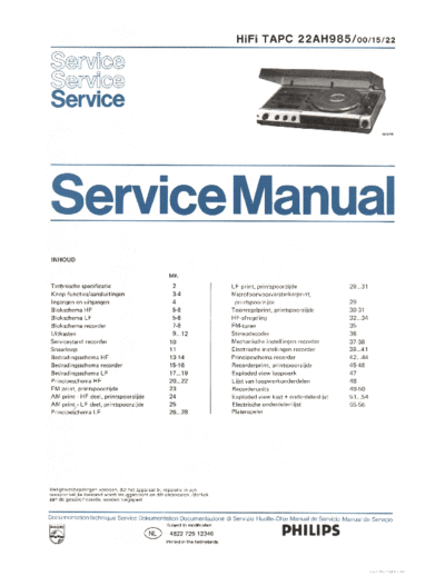 Philips ve   ah 985 service nl  Philips Audio AH 985 ve_philips_ah_985_service_nl.pdf