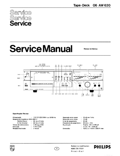 Philips hfe   aw620 service pt  Philips Audio AW620 hfe_philips_aw620_service_pt.pdf