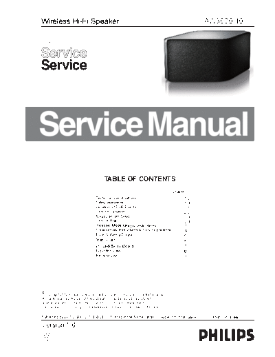 Philips service  Philips Audio AW3000 service.pdf