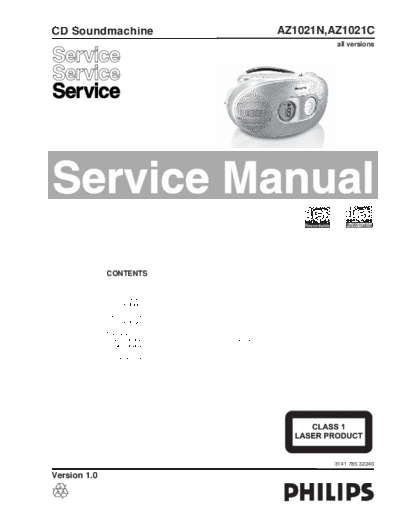 Philips hfe philips az1021n 1021c service en  Philips Audio AZ1021 hfe_philips_az1021n_1021c_service_en.pdf