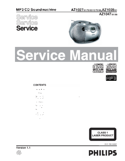 Philips hfe philips az1027 1028 1047 service en  Philips Audio AZ1027-1028-1047 hfe_philips_az1027_1028_1047_service_en.pdf