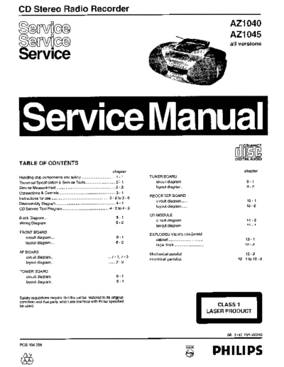 Philips hfe philips az1040 1045 service en  Philips Audio AZ1040-1045 hfe_philips_az1040_1045_service_en.pdf