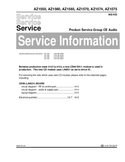 Philips hfe   az1550 1560 1565 1570 1574 1575 service info en  Philips Audio AZ1550-60-65-70-74-75 hfe_philips_az1550_1560_1565_1570_1574_1575_service_info_en.pdf