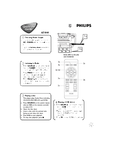 Philips hfe philips az1840 quick use guide en  Philips Audio AZ1840 hfe_philips_az1840_quick_use_guide_en.pdf