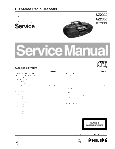 Philips hfe philips az2030 2035 service en  Philips Audio AZ2030 hfe_philips_az2030_2035_service_en.pdf