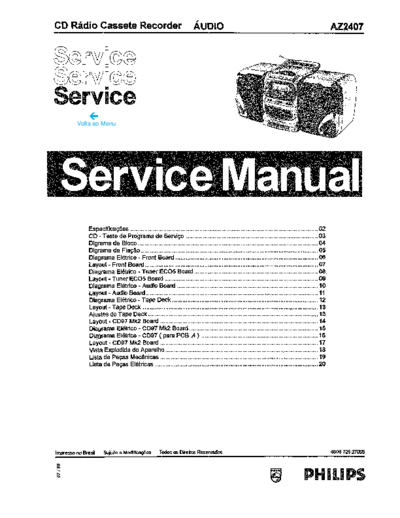 Philips hfe philips az2407 service pt  Philips Audio AZ2407 hfe_philips_az2407_service_pt.pdf